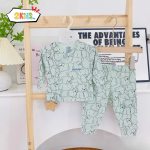 Bộ Quần Áo Sơ Sinh Unchi Dài Tay Thun Lạnh Cài Chéo