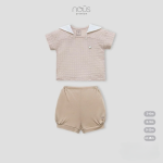 Bộ quần áo sơ sinh Nous cộc tay màu nâu