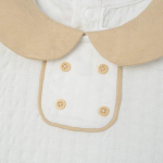 Bộ quần áo sơ sinh Nous cộc tay phối màu trắng - be