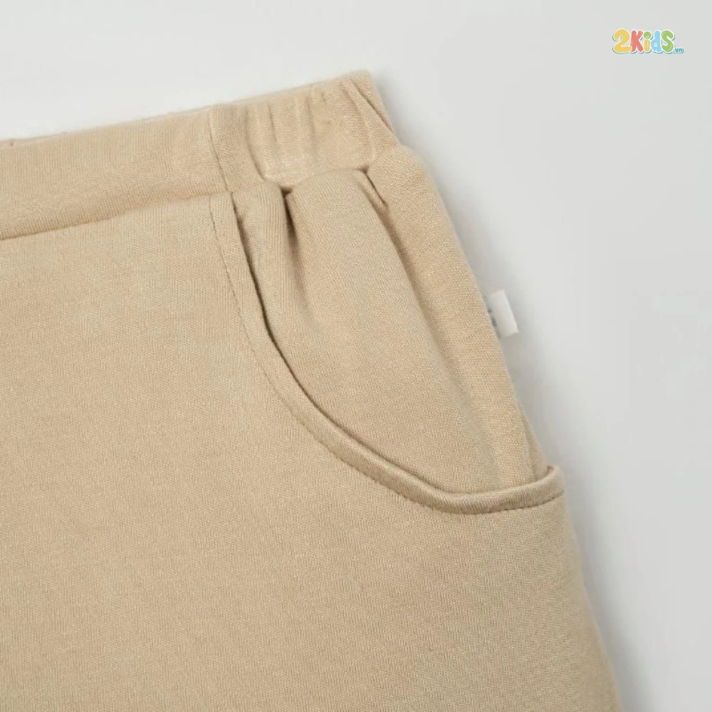 Bộ quần áo sơ sinh Nous cộc tay phối màu trắng - be