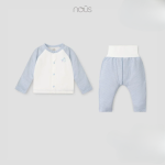 Bộ quần áo sơ sinh Nous dài tay cài thẳng in hình