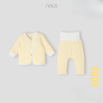 Bộ quần áo sơ sinh Nous dài tay cạp cao thêu trang trí