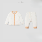 Bộ quần áo sơ sinh Nous dài tay họa tiết gấu xanh