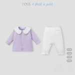 Bộ quần áo sơ sinh Nous dài tay phối màu