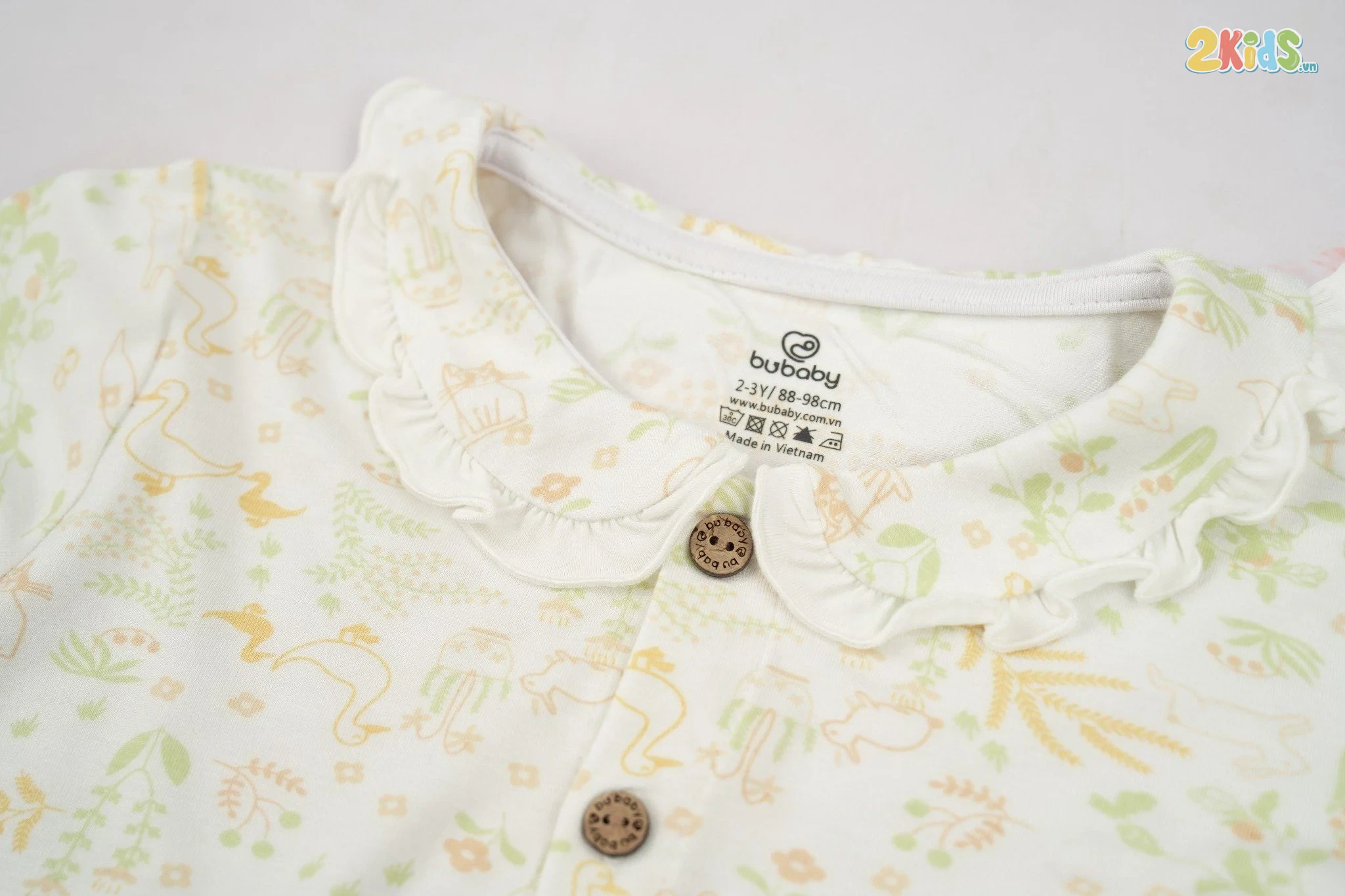 Bộ quần áo trẻ em Bu baby dài tay Pyjamas cổ bèo