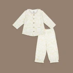 Bộ quần áo trẻ em Bu baby dài tay Pyjamas cổ bèo