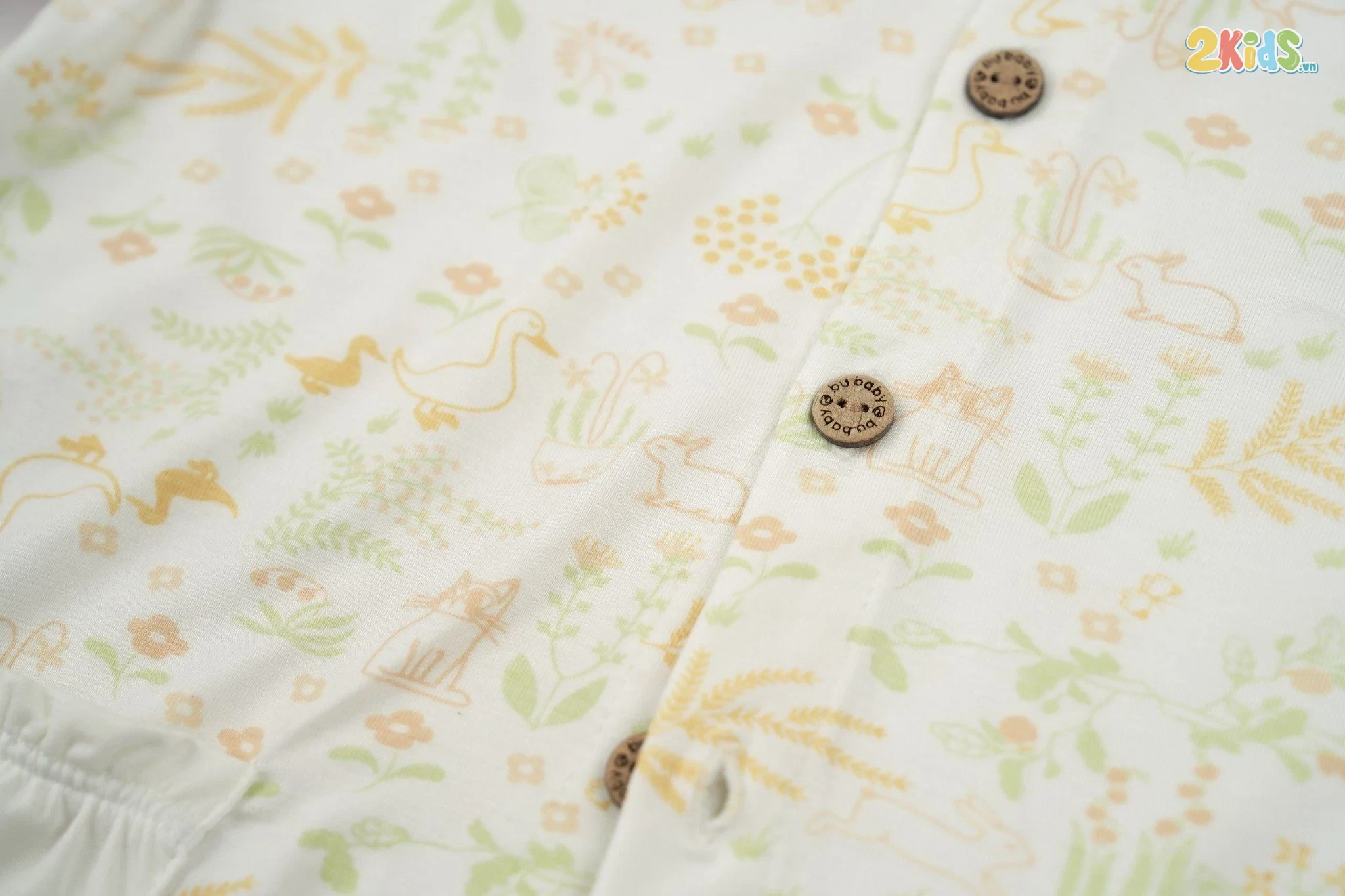 Bộ quần áo trẻ em Bu baby dài tay Pyjamas cổ bèo