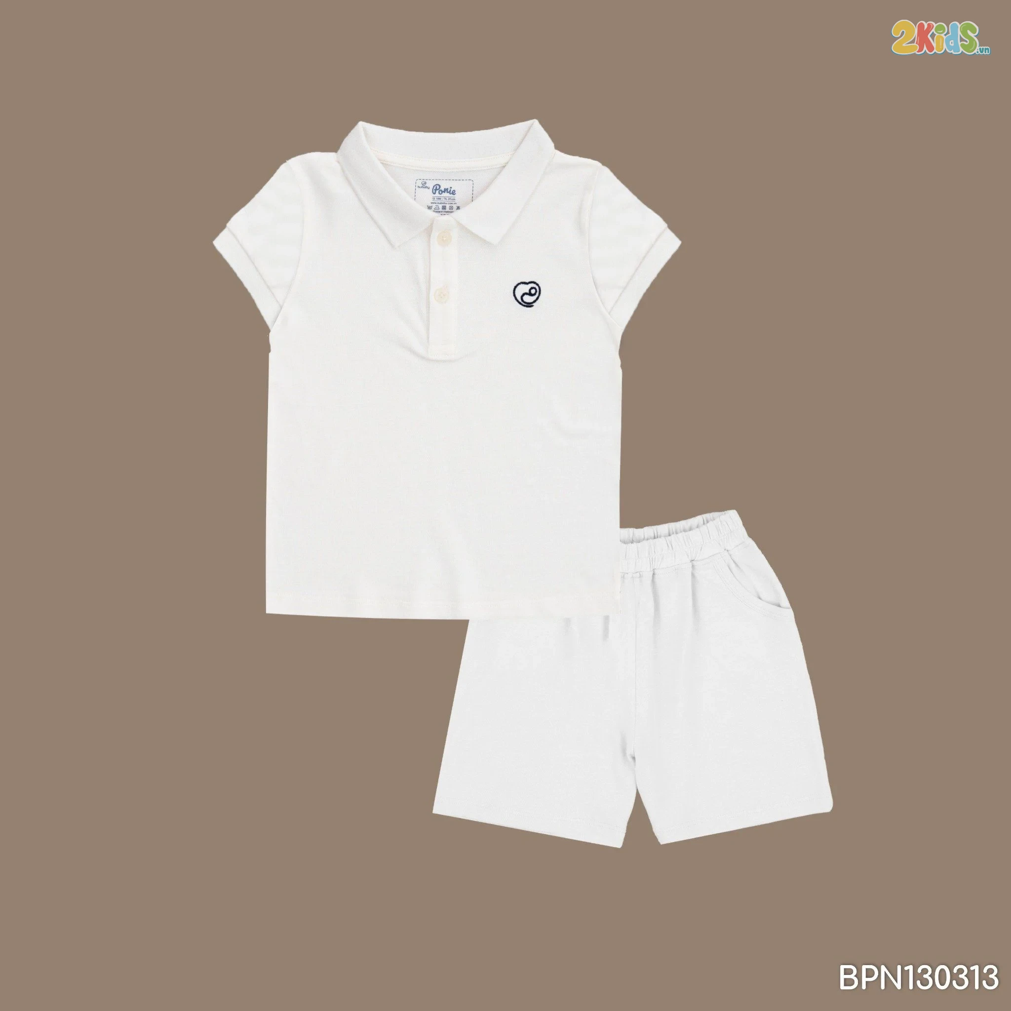 Bộ quần áo trẻ em Bu baby ngắn tay cổ Polo