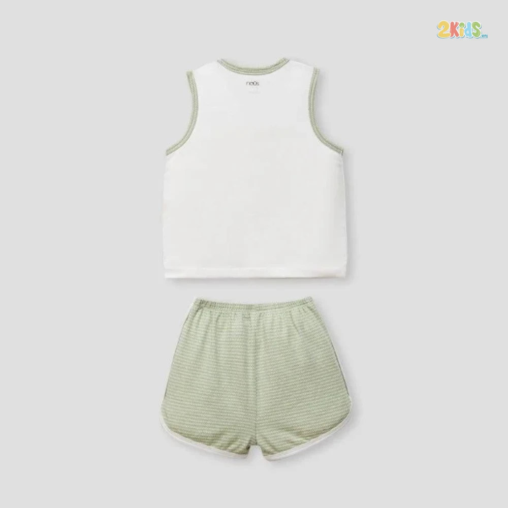 Bộ quần áo trẻ em Nous ba lỗ trắng phối màu