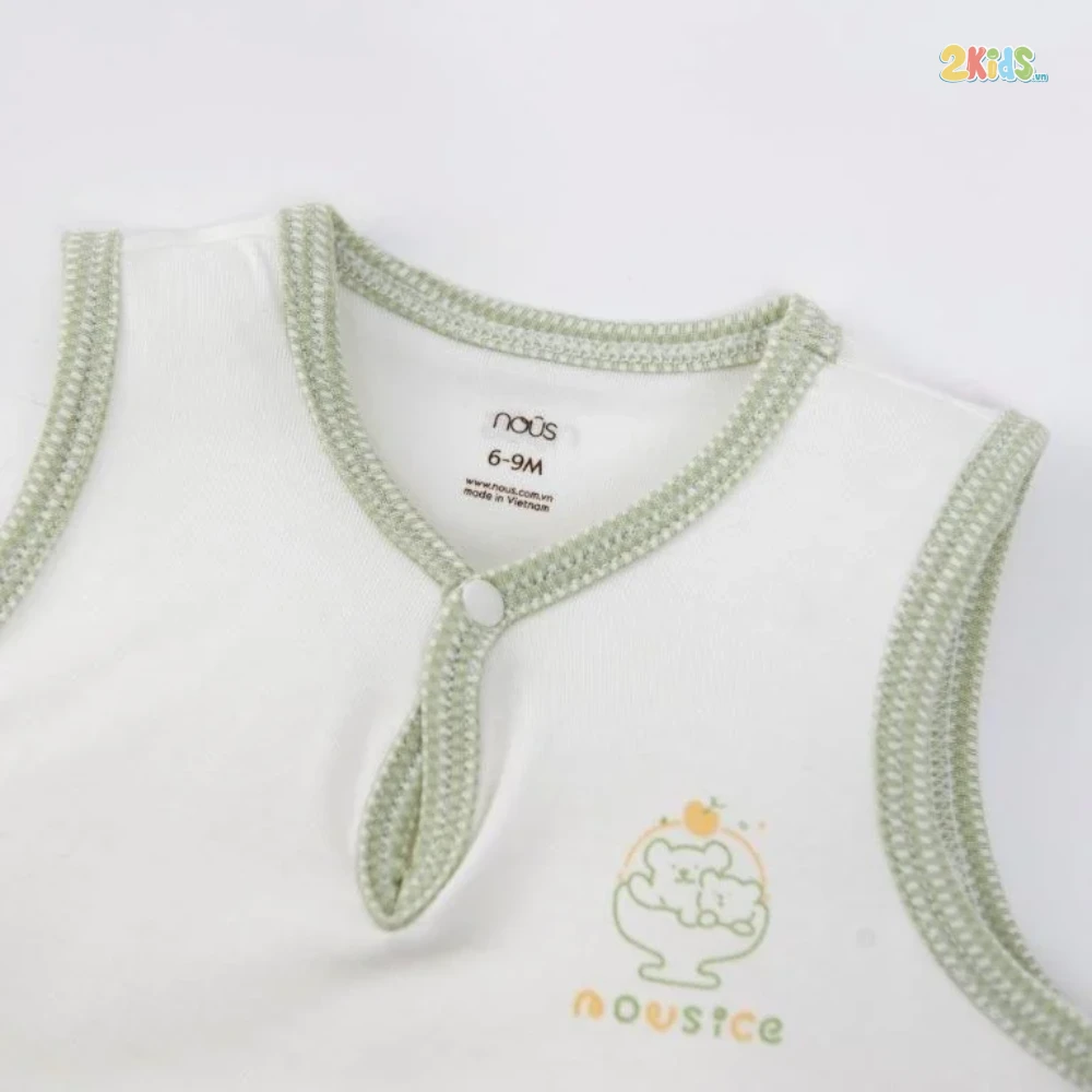 Bộ quần áo trẻ em Nous ba lỗ trắng phối màu