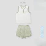 Bộ quần áo trẻ em Nous ba lỗ trắng phối màu