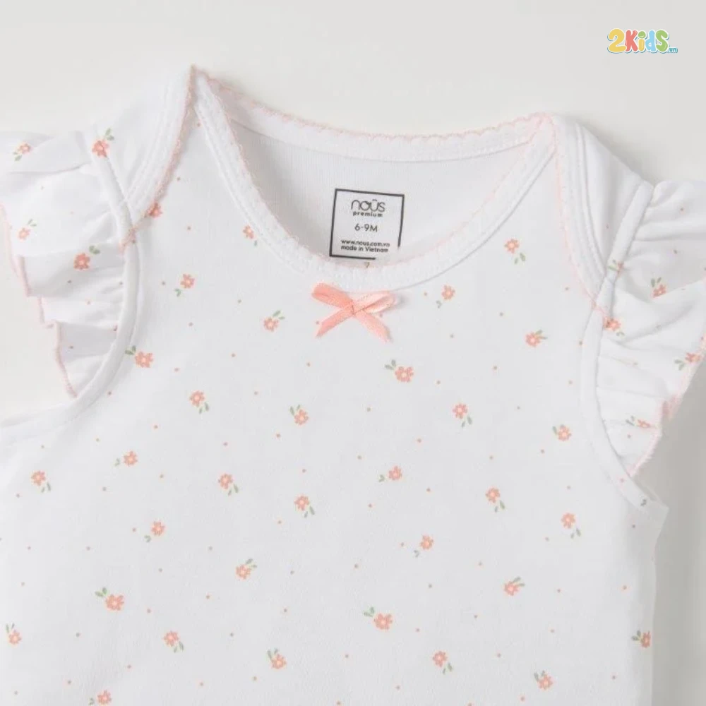 Bộ quần áo trẻ em Nous cộc tay bèo in họa tiết