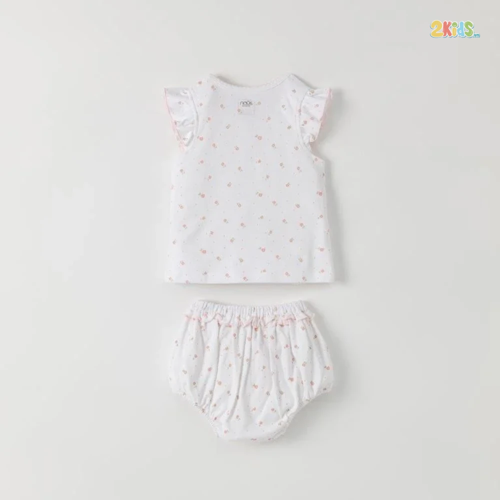 Bộ quần áo trẻ em Nous cộc tay bèo in họa tiết