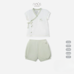 Bộ quần áo trẻ em Nous cộc tay phối màu xanh