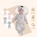 Bộ sơ sinh cài chéo Unbee 2 vạt kín bụng