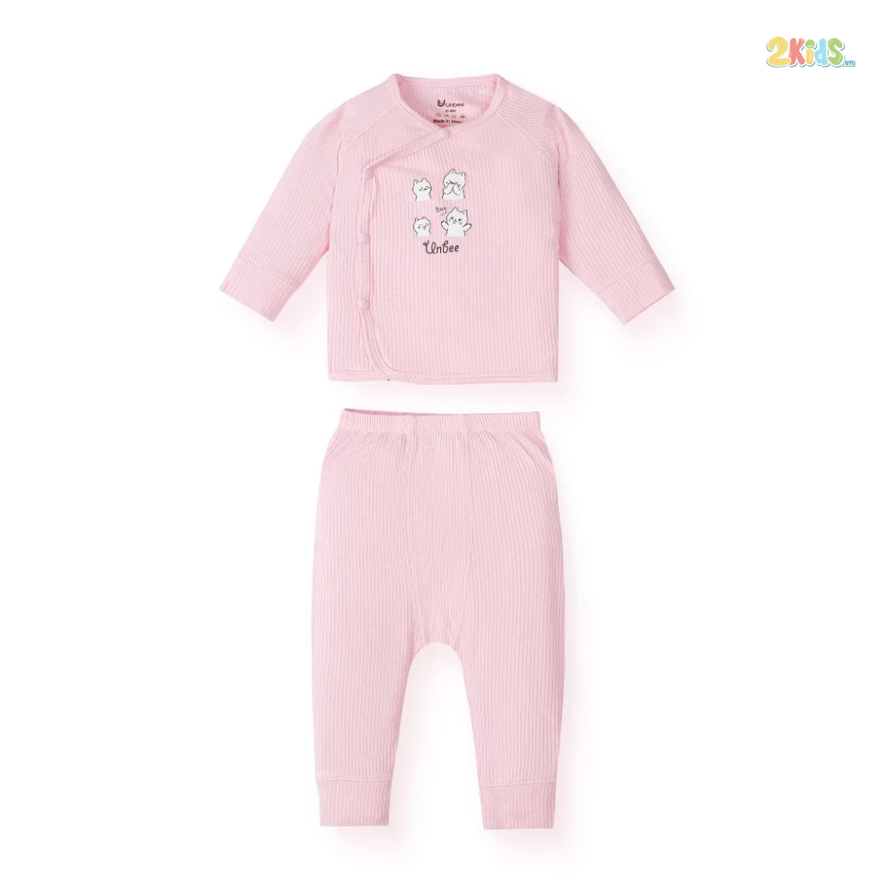 Bộ sơ sinh cài chéo Unbee 2 vạt kín bụng
