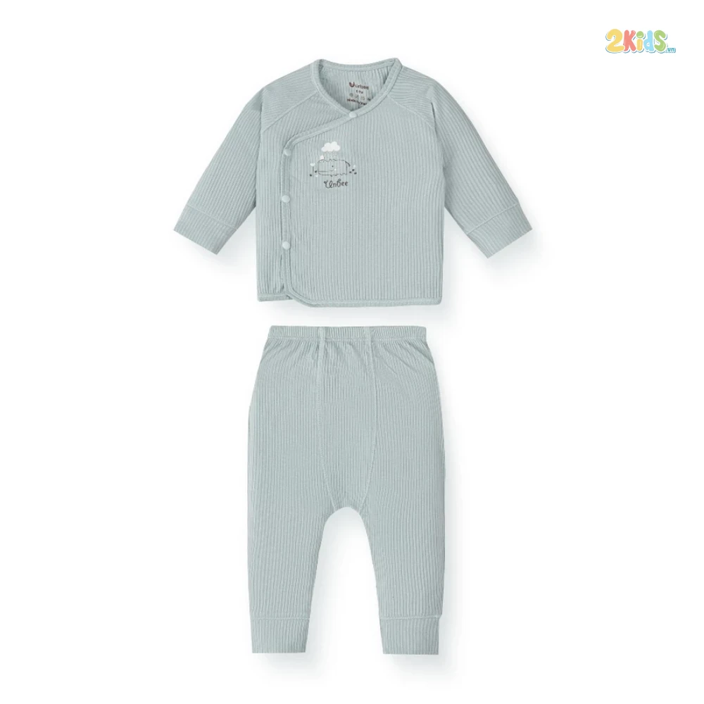 Bộ sơ sinh cài chéo Unbee 2 vạt kín bụng