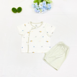 Bộ sơ sinh cộc tay cài lệch Bolly hoạ tiết