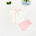 Bộ sơ sinh cộc tay cài lệch Bolly hoạ tiết