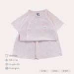 Bộ Quần Áo Sơ Sinh Unchi Cộc Tay Bamboo Vân Nổi