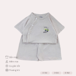 Bộ Quần Áo Sơ Sinh Unchi Cộc Tay Bamboo Vân Nổi