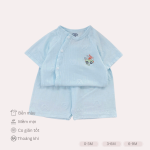 Bộ Quần Áo Sơ Sinh Unchi Cộc Tay Bamboo Vân Nổi