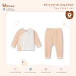 Bộ sơ sinh dài tay Unbee cài sóng in hình