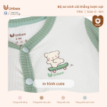 Bộ sơ sinh dài tay Unbee cài thẳng lượn vạt