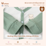 Bộ sơ sinh dài tay Unbee cài thẳng lượn vạt