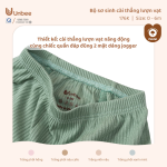 Bộ sơ sinh dài tay Unbee cài thẳng lượn vạt