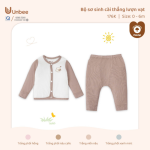 Bộ sơ sinh dài tay Unbee cài thẳng lượn vạt