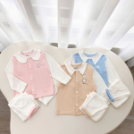 Bộ sơ sinh dài tay Unbee phối cổ