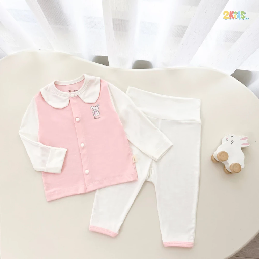 Bộ sơ sinh dài tay Unbee phối cổ