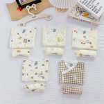 Bộ sơ sinh dài tay Unchi cài lệch hoạ tiết ngộ nghĩnh