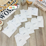 Bộ sơ sinh dài tay Unchi trắng cúc bấm cài chéo