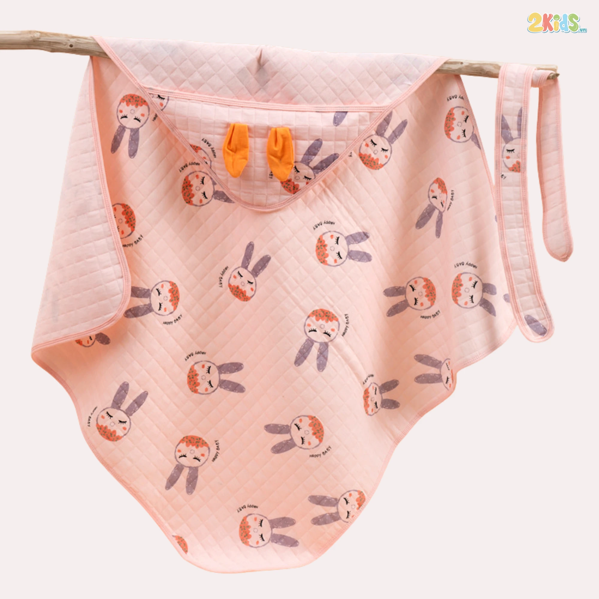 Chăn ủ cotton xốp có mũ và đai