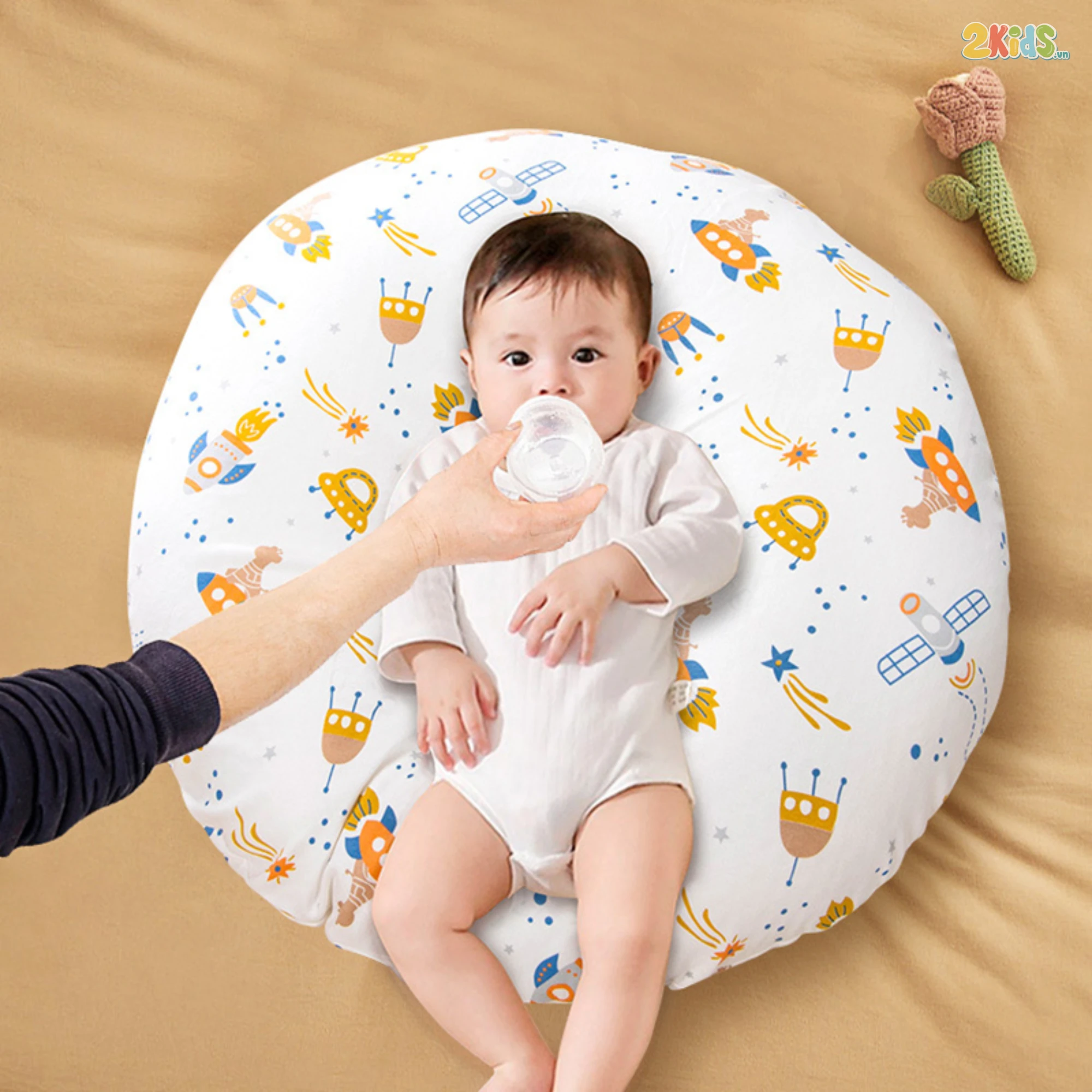 Gối chống trào ngược sợi Muslin cho bé