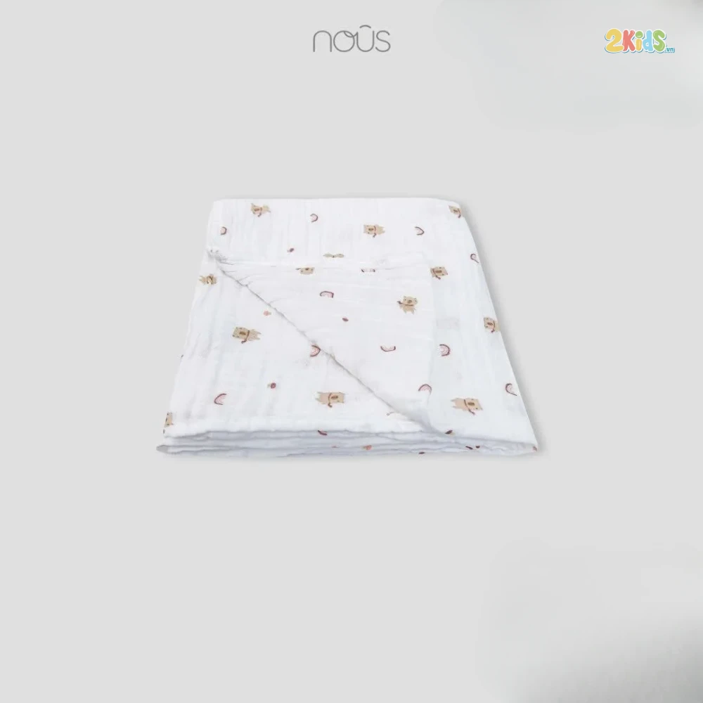 Khăn đa năng Nous trắng in họa tiết