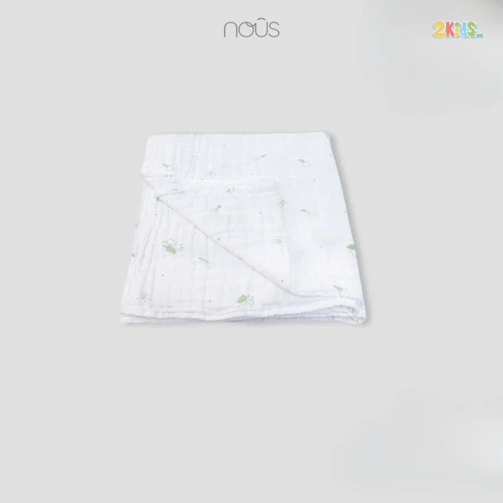 Khăn đa năng Nous trắng in họa tiết