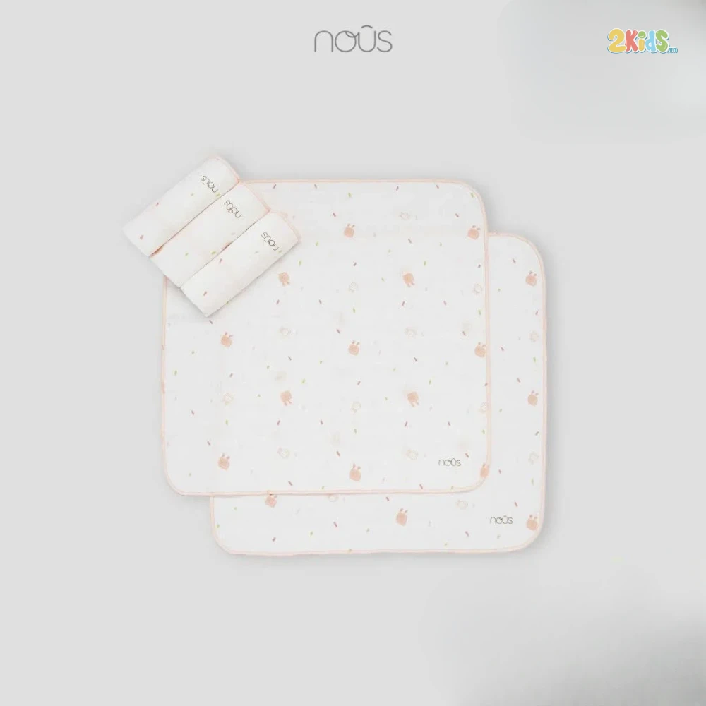 Khăn sữa Nous bambo in họa tiết  (Set 5 chiếc)