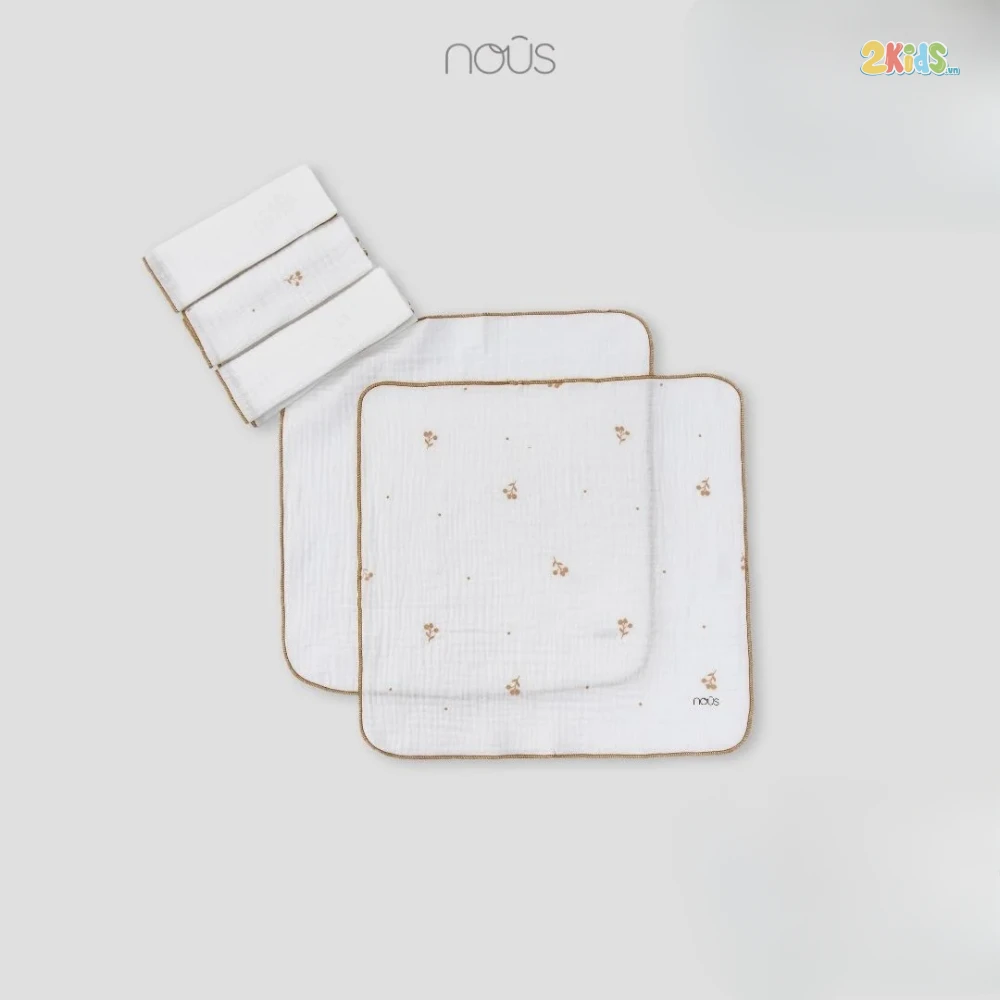 Khăn sữa Nous bambo in họa tiết  (Set 5 chiếc)
