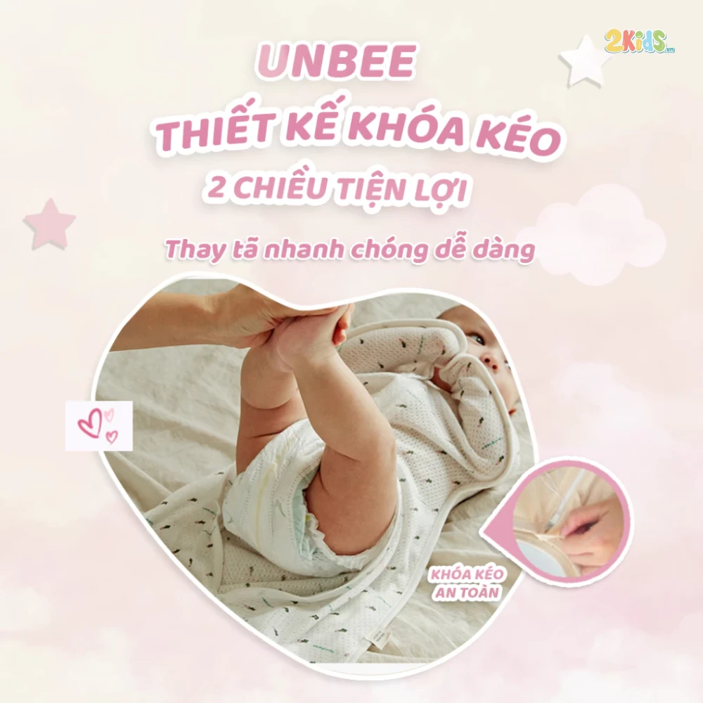 Nhộng chũn sơ sinh Unbee tơ tằm thông hơi