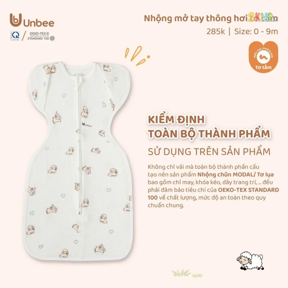 Nhộng chũn sơ sinh Unbee tơ tằm thông hơi