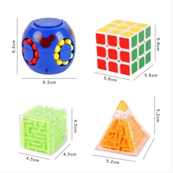 Hộp quà tặng đồ chơi Logic, Rubik biến thể, Mê cung 4