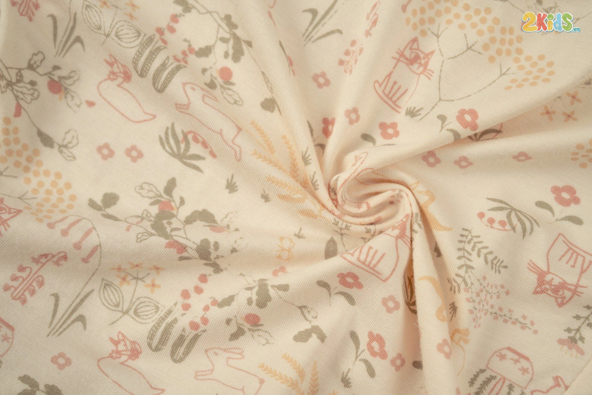 Bộ body sơ sinh Bu baby dài tay cài chéo tai thỏ Bambus