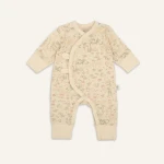 Bộ body sơ sinh Bu baby dài tay cài chéo tai thỏ Bambus