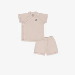 Bộ quần áo sơ sinh Bu baby ngắn tay cài chéo phối viền