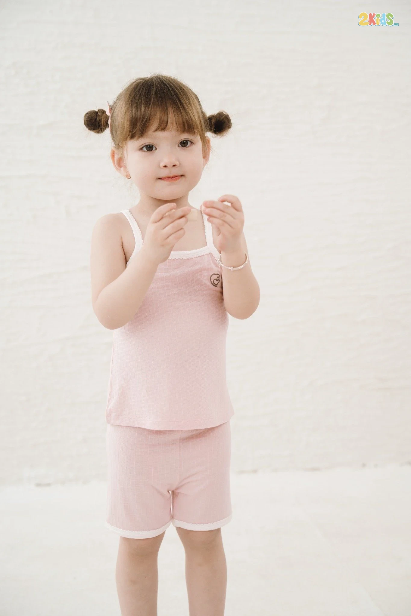 Bộ quần áo trẻ em Bu baby áo 2 dây, quần đùi bé gái Siro