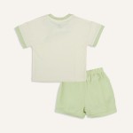 Bộ quần áo trẻ em Bu baby ngắn tay cổ tròn Bambus