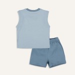 Bộ quần áo trẻ em Bu baby sát nách cổ tròn Bambus